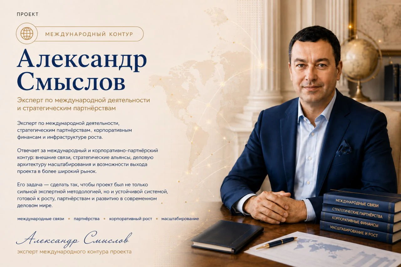 Александр Смыслов — эксперт по международной деятельности и стратегическим партнёрствам. Международный контур.